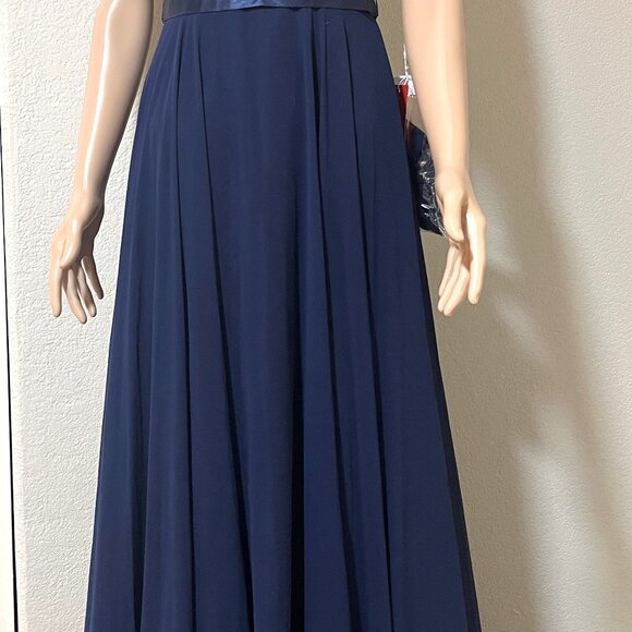 Dancing Queen NWT 2176 Navy Blue Long Gown Prom Dress Mother of the Bride Sz X - Picture 3 of 4